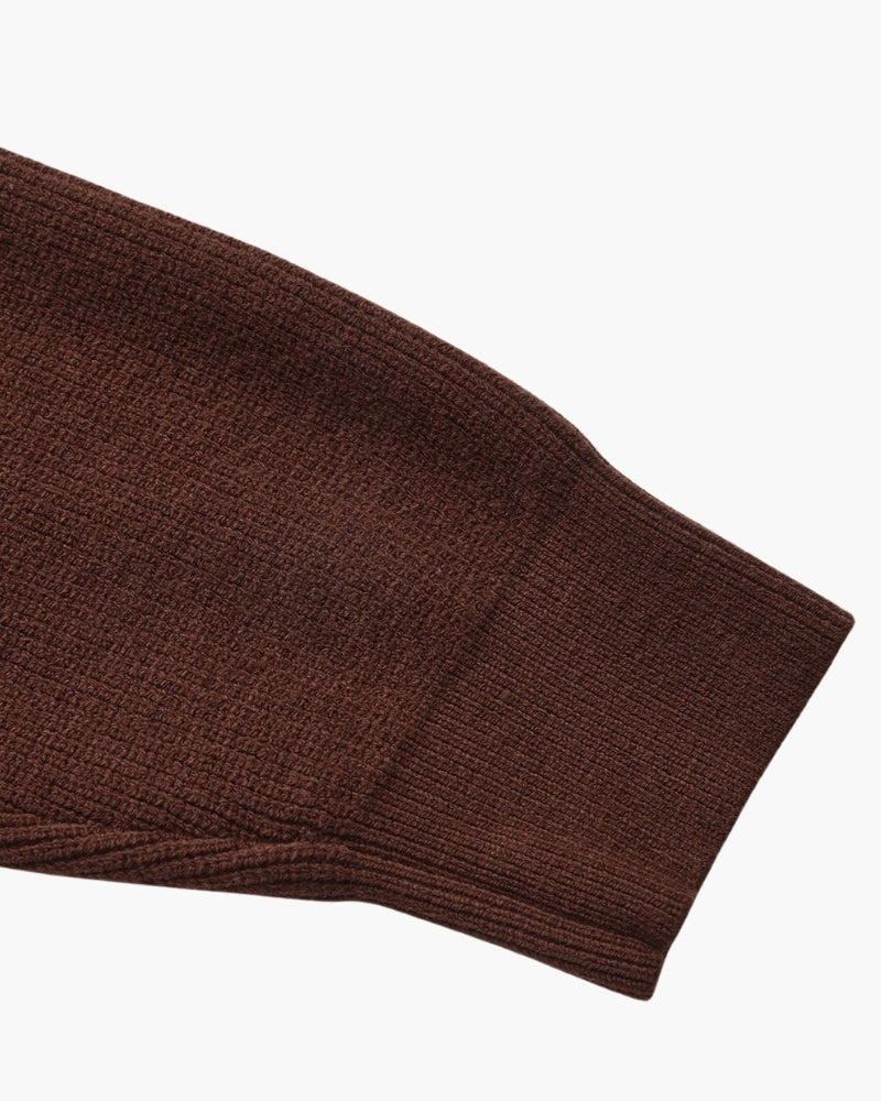 Suéter de malha refinado com meio zíper