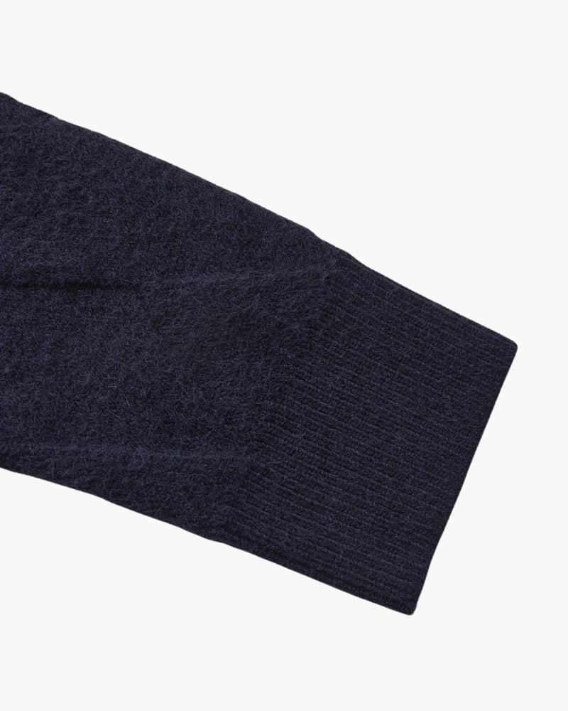 Suéter de gola redonda com tricô em losango