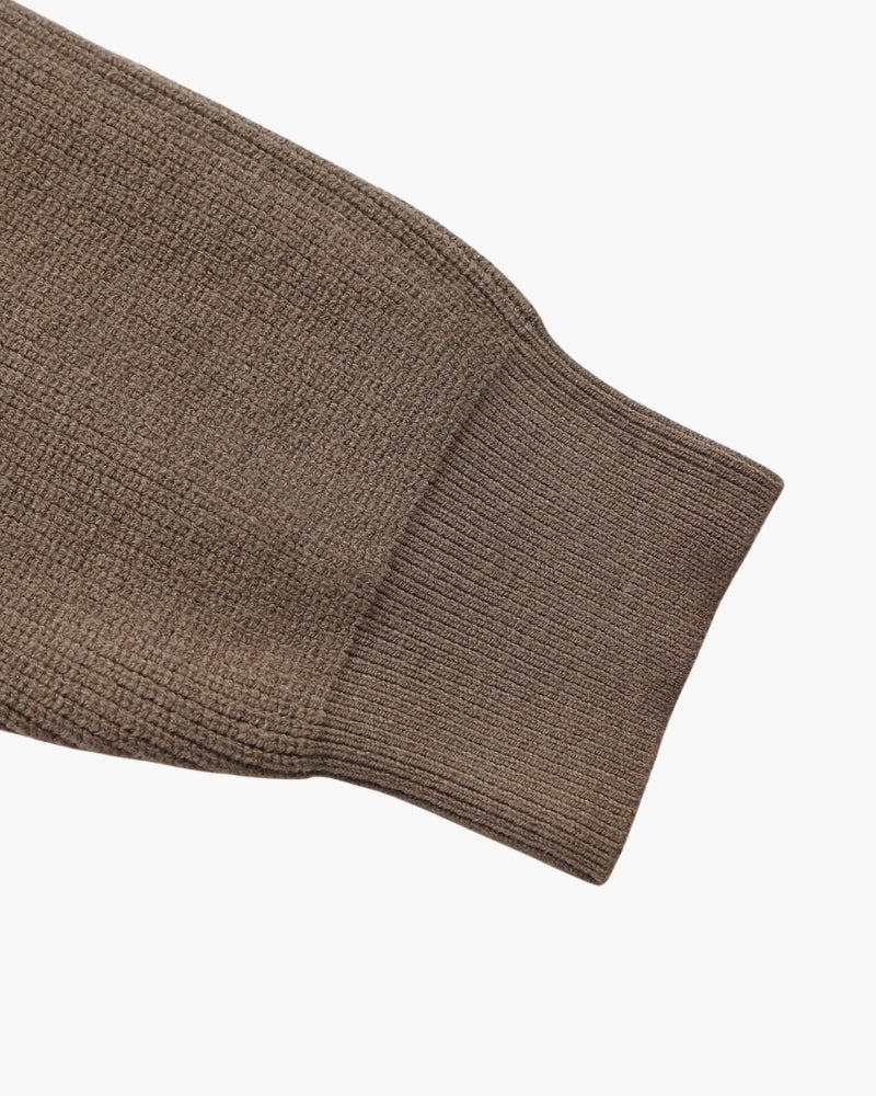 Suéter de malha refinado com meio zíper