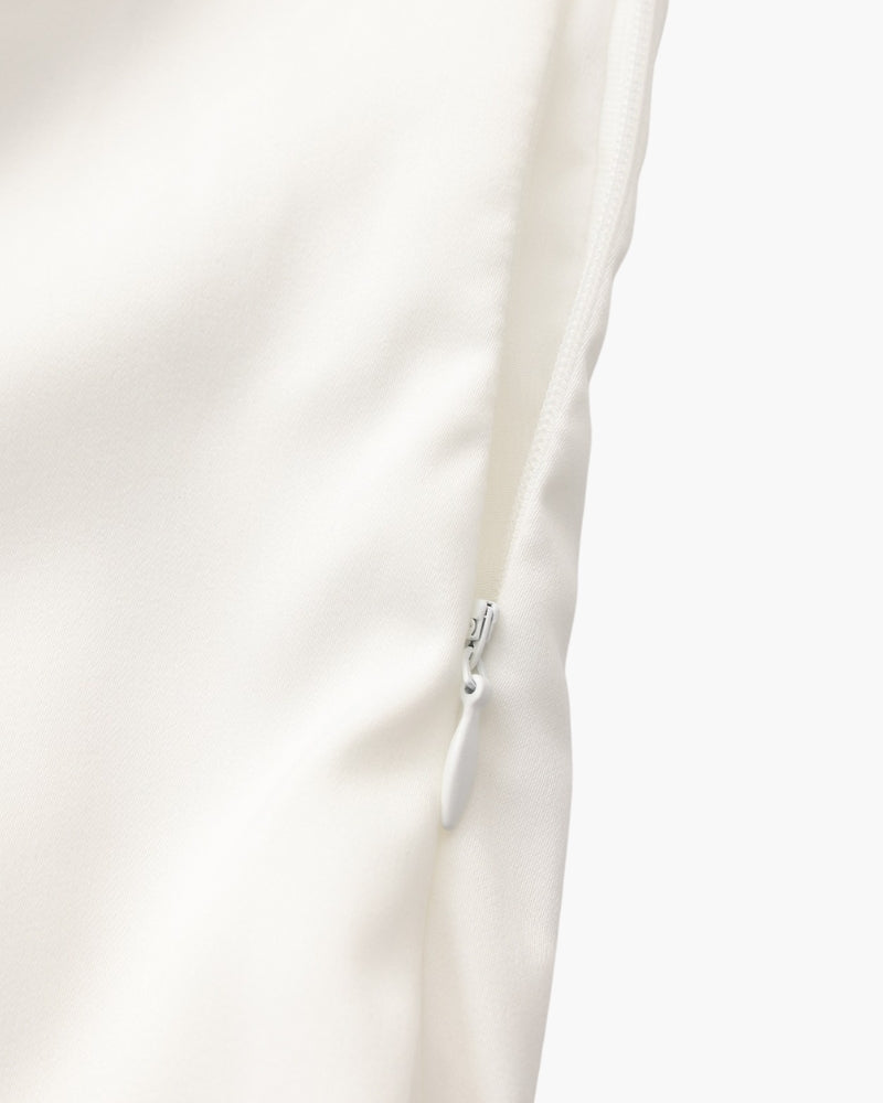 Vestido midi com babados e botões de pérola