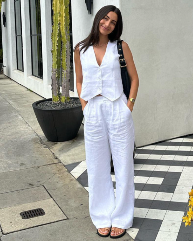 Classy Lady - Conjunto de duas peças de linho