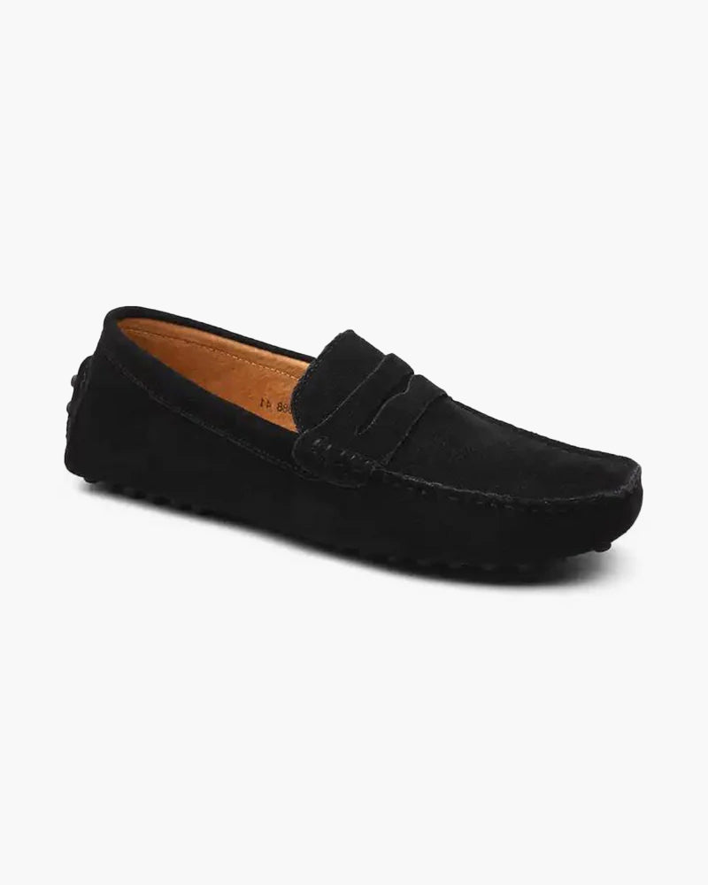 Black suede loafers — classic luxury footwear by Pianizzo