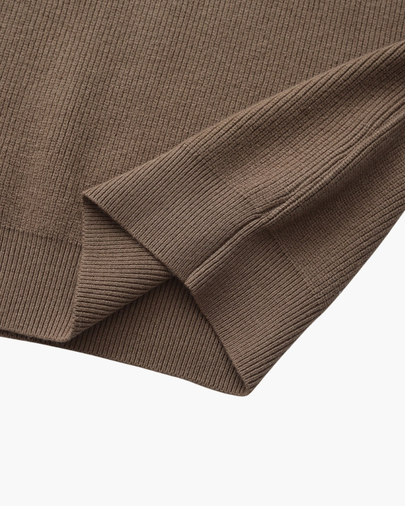 Suéter de malha refinado com meio zíper