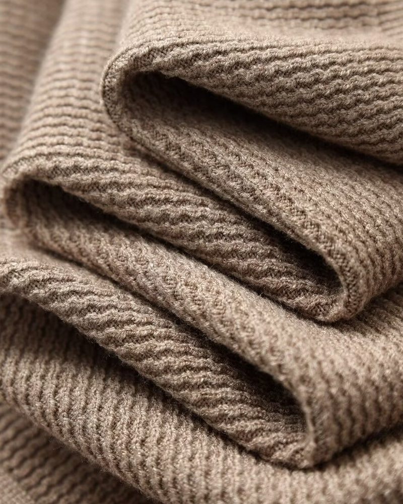 Suéter polo de malha texturizada