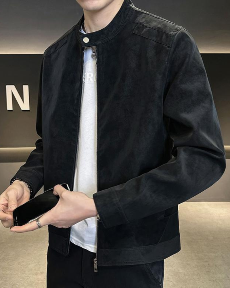 Jaqueta de couro camurça Estate