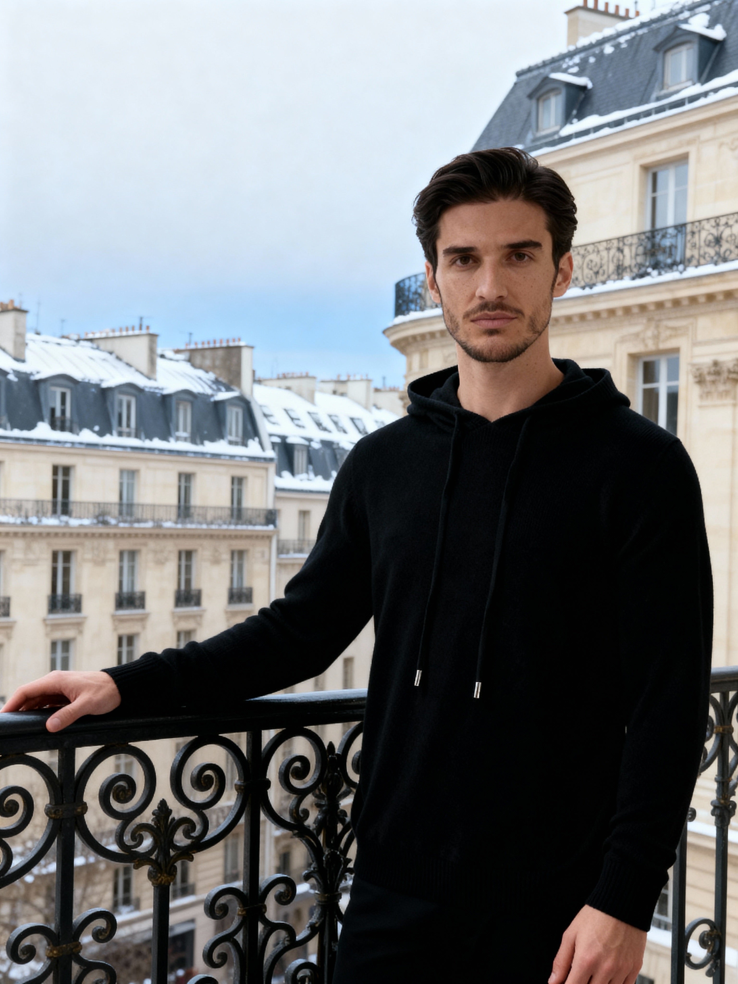 Moletom com capuz 100% cashmere