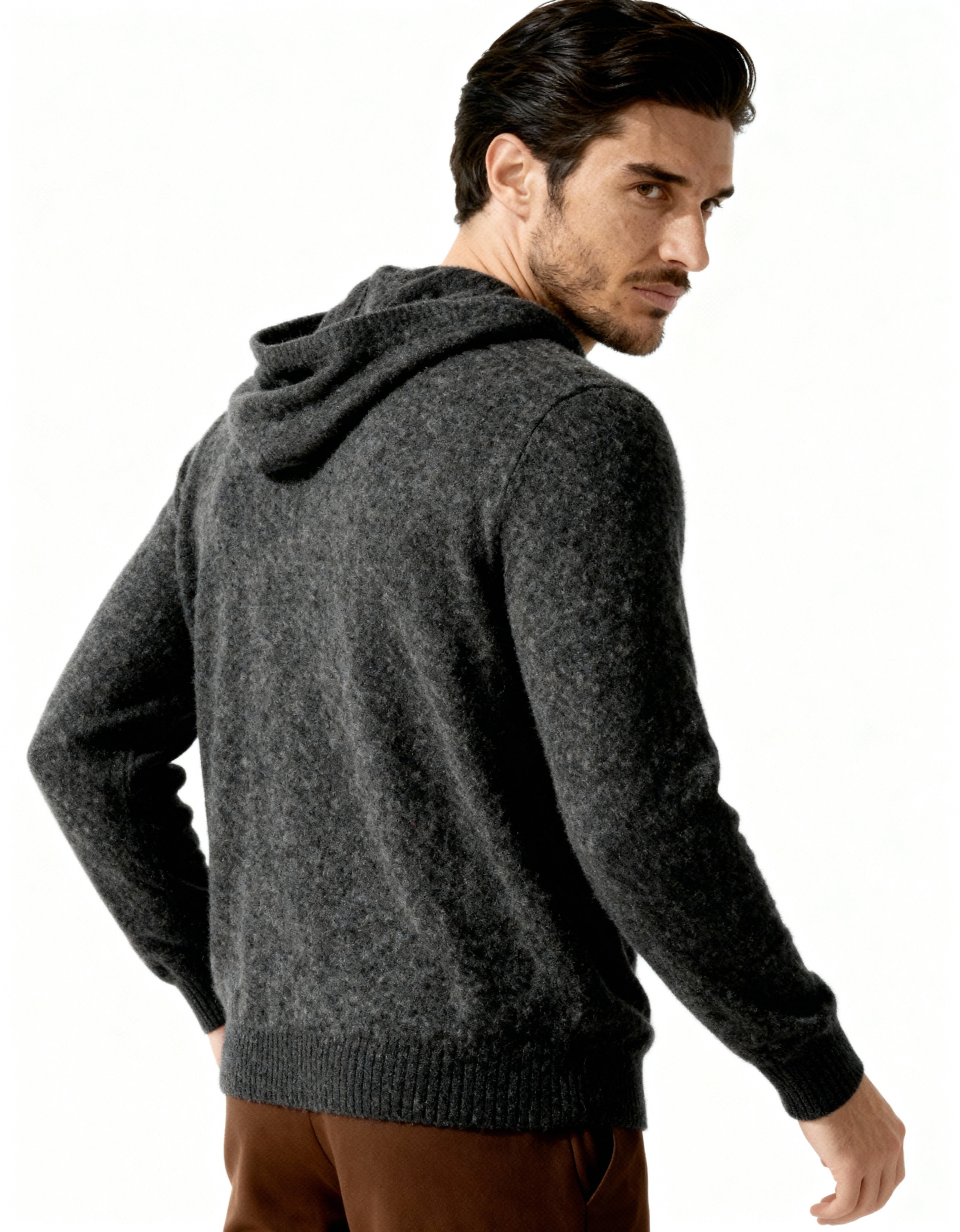 Moletom com capuz 100% cashmere